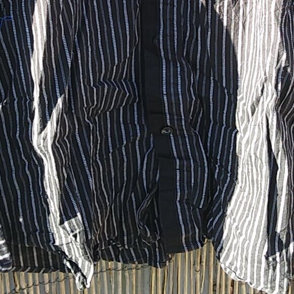 Sean John Men's Black White Striped Button Down - L - Original Fit - Picture 5 of 14
